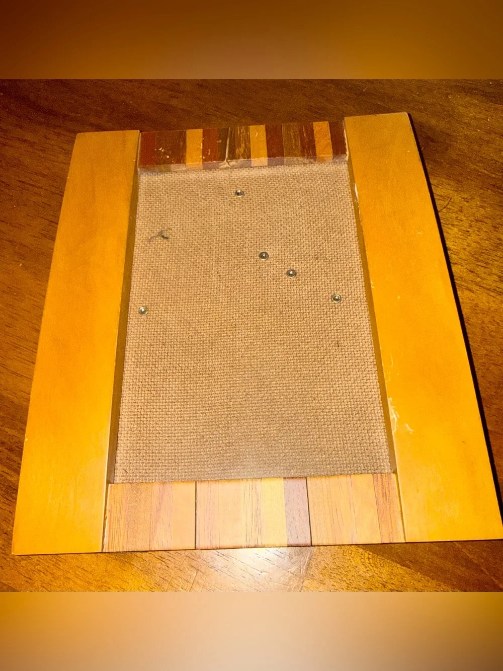 Vintage Marquetry Wood Inlay Frame 5x8 Thailand Teak Rosewood
